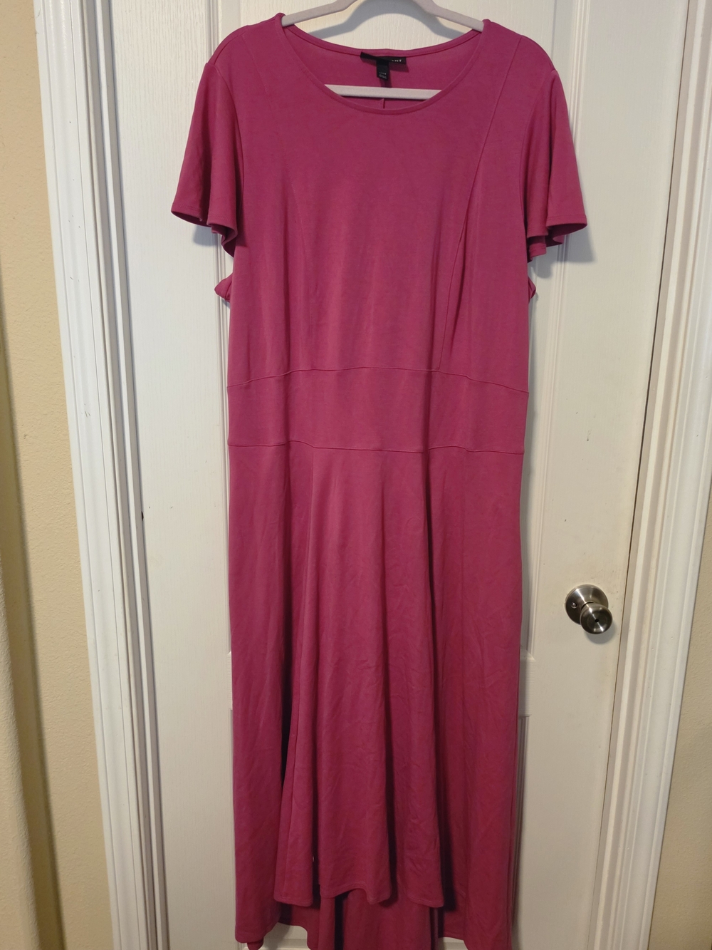 Lane Bryant Magenta Maxi Dress with Short Sleeves